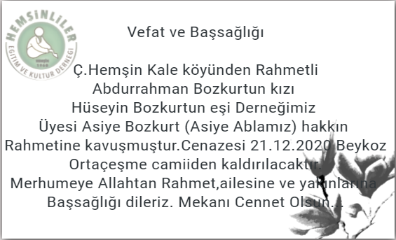 Vefat ve Başsağlığı